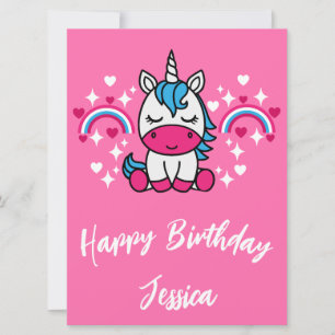 Little Girls Pink Rainbow Unicorn