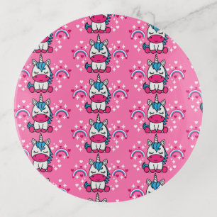 Little Girls Pink Unicorn Pony Trinket Tray