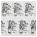 Little girls playing house etching fabric
