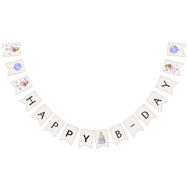 Little Girl's Princess Birthday Bunting Flags (All)