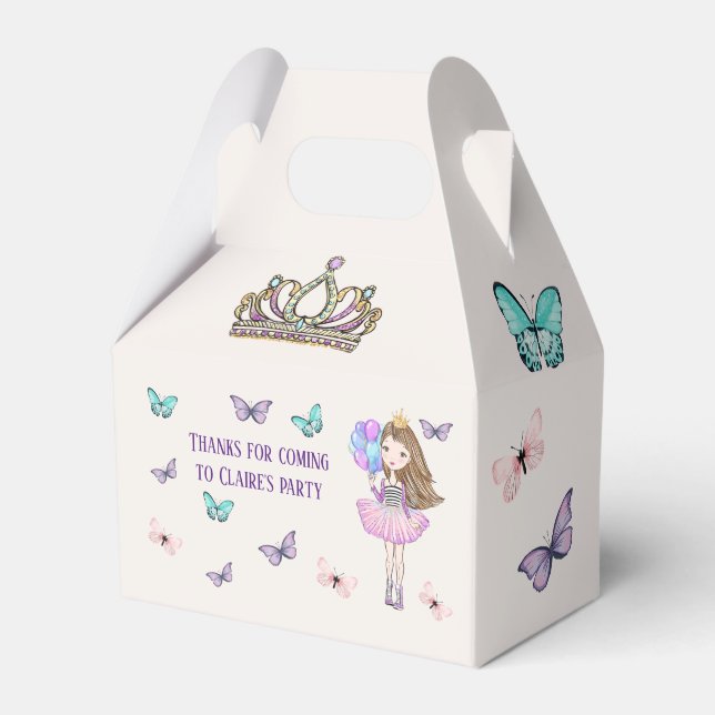 Little Girl's Princess Birthday Favor Boxes (Front Side)