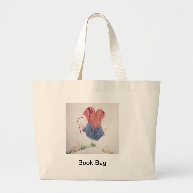 little girls reading  tote bag (Front)