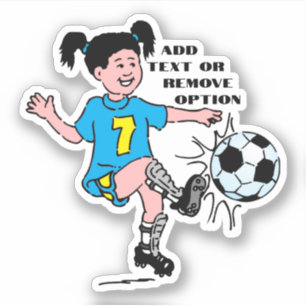 Little Girl's Soccer Sports Sticker