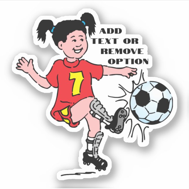 Little Girl's Soccer Sports Sticker (Front)