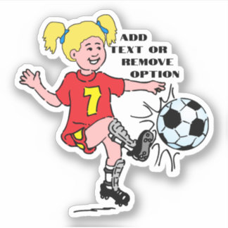 Little Girl's Soccer Sports Sticker
