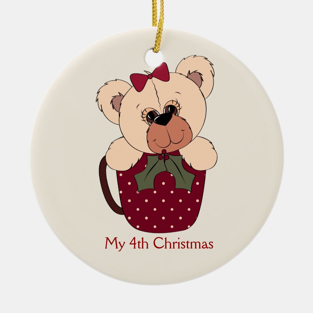 Little Girls Teddy Bear Ornament Zazzle