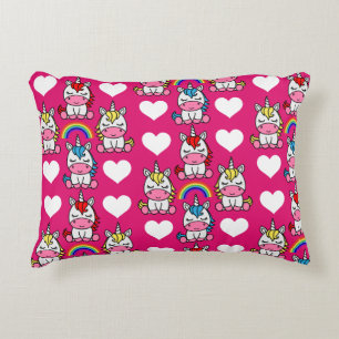 Little Girls Unicorn Pony Accent Pillow