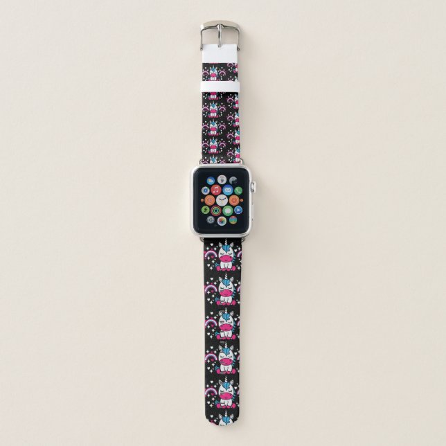 Little Girls Unicorn Pony Apple Watch Band (Front)
