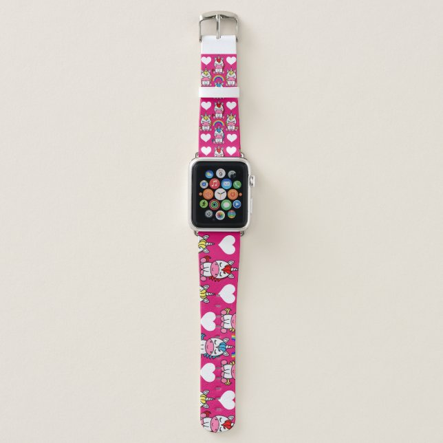 Little Girls Unicorn Pony Apple Watch Band (Front)