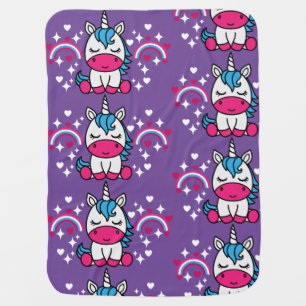 Little Girls Unicorn Pony Baby Blanket