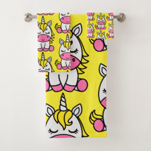 Little Girls Unicorn Pony Bath Towel Set