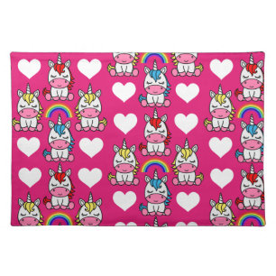 Little Girls Unicorn Pony Cloth Placemat