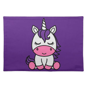 Little Girls Unicorn Pony Cloth Placemat