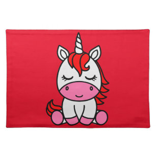 Little Girls Unicorn Pony Cloth Placemat