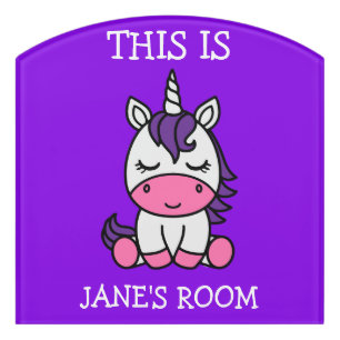 Little Girls Unicorn Pony Door Sign