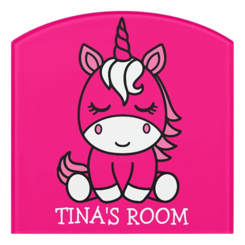 Little Girls Unicorn Pony Door Sign