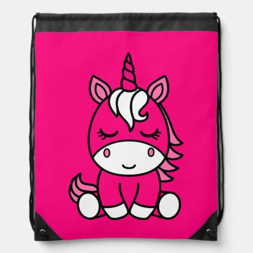 Little Girls Unicorn Pony Drawstring Bag