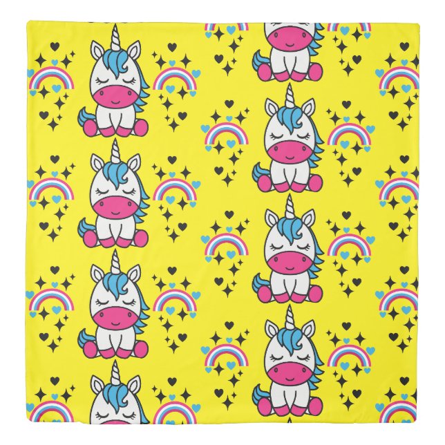 Little Girls Unicorn Pony Duvet Cover (Front)
