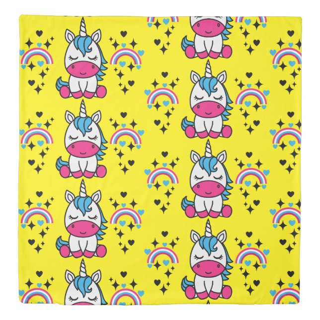 Little Girls Unicorn Pony Duvet Cover (Front)