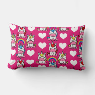 Little Girls Unicorn Pony Lumbar Pillow