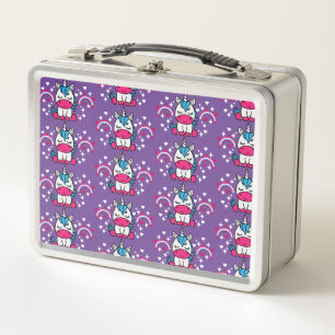 Little Girls Unicorn Pony Metal Lunch Box
