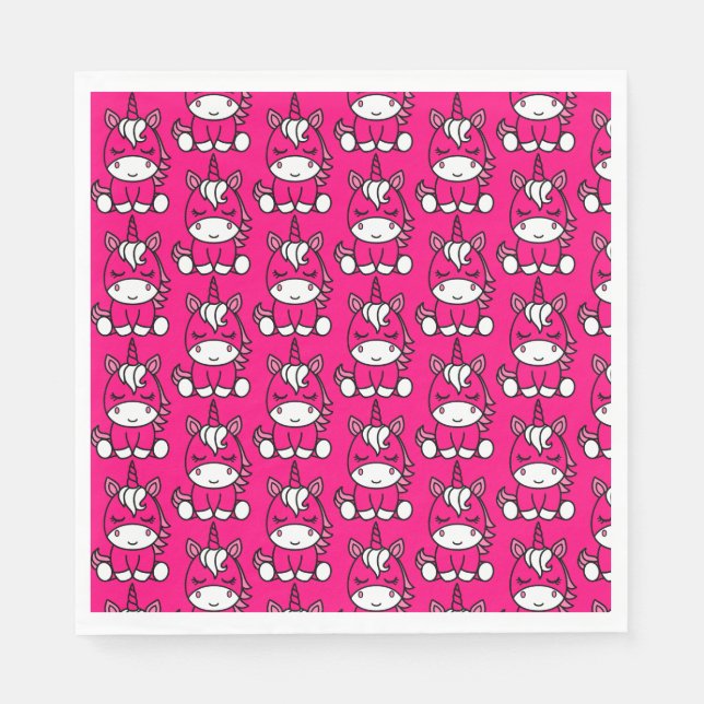 Little Girls Unicorn Pony Napkins (Front)