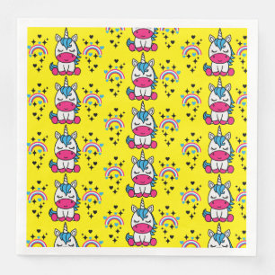 Little Girls Unicorn Pony Paper Dinner Napkins