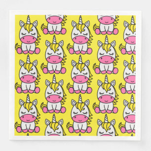 Little Girls Unicorn Pony Paper Dinner Napkins