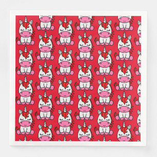 Little Girls Unicorn Pony Paper Dinner Napkins