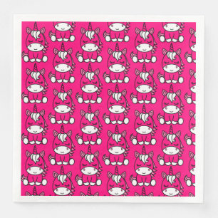 Little Girls Unicorn Pony Paper Dinner Napkins