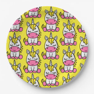 Little Girls Unicorn Pony Paper Plates