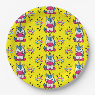 Little Girls Unicorn Pony Paper Plates