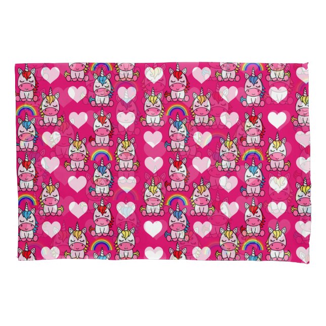 Little Girls Unicorn Pony Pillow Case (Front)