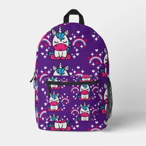 Little Girls Unicorn Pony Printed Backpack