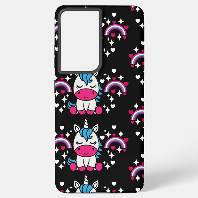 Little Girls Unicorn Pony Samsung Galaxy Case (Back)