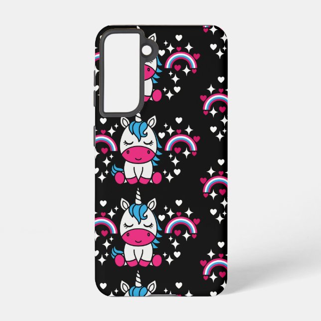 Little Girls Unicorn Pony Samsung Galaxy Case (Back)