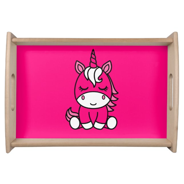 Little Girls Unicorn Pony Serving Tray (Front)