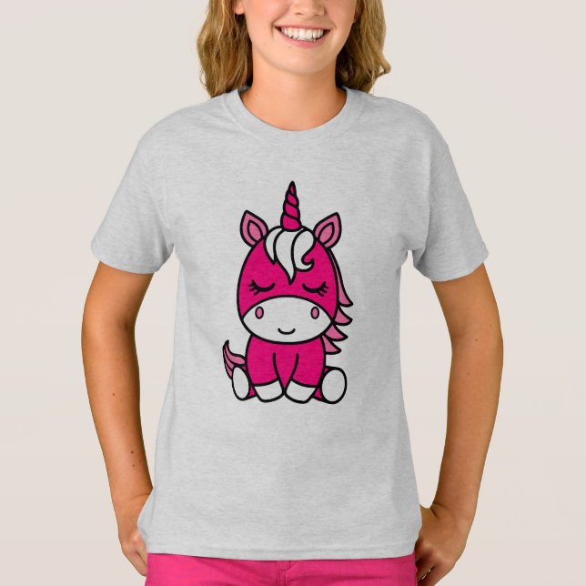 Little Girls Unicorn Pony T-Shirt (Front)