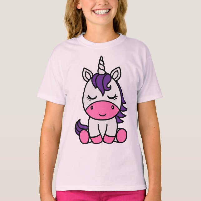 Little Girls Unicorn Pony T-Shirt (Front)