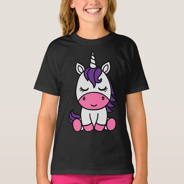 Little Girls Unicorn Pony T-Shirt (Front)
