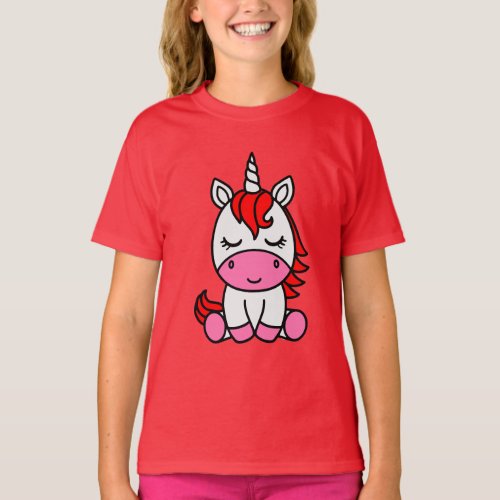 Little Girls Unicorn Pony T_Shirt