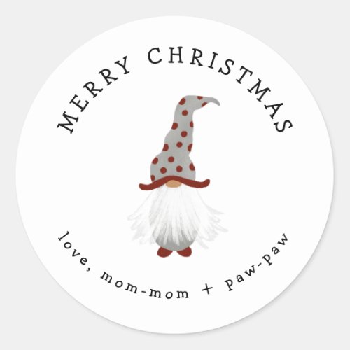 Little Gnome Christmas gift sticker