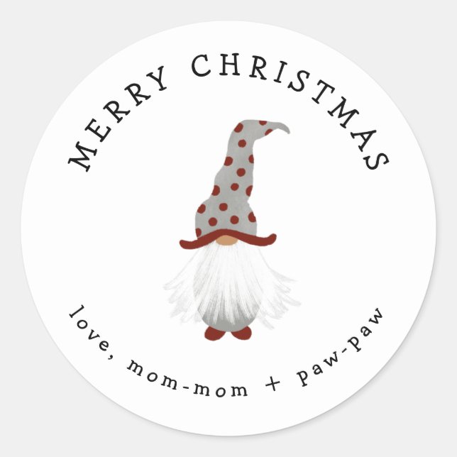 Little Gnome Christmas gift sticker (Front)