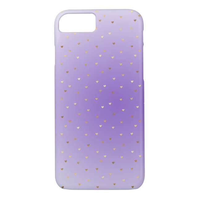 Little Gold Hearts Purple Ombre Case-Mate iPhone Case (Back)