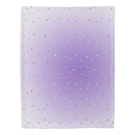 Little Gold Hearts Purple Ombre Duvet Cover Zazzle Com