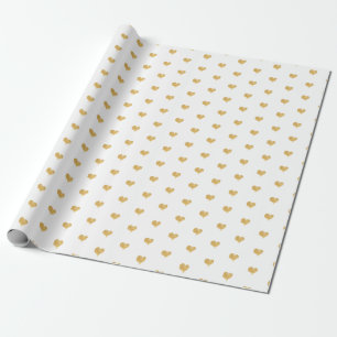 Little Gold Hearts Valentines Day Gift Wrapping Paper