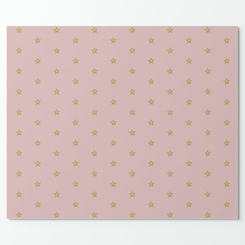 Little Gold Stars On Blush Pink Wrapping Paper