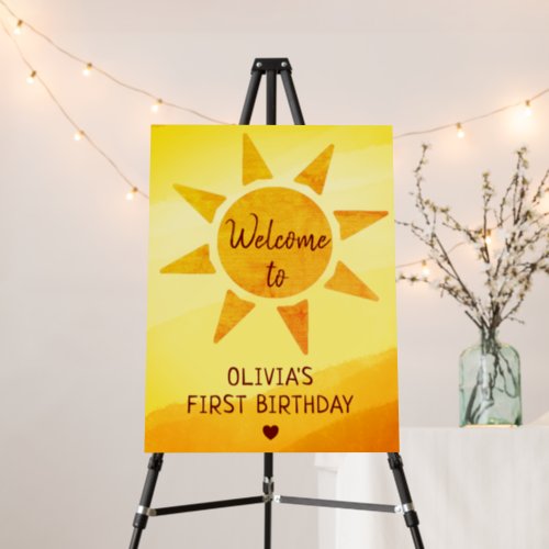  Little Gold Sunshine Modern Boho Birthday   Foam Board