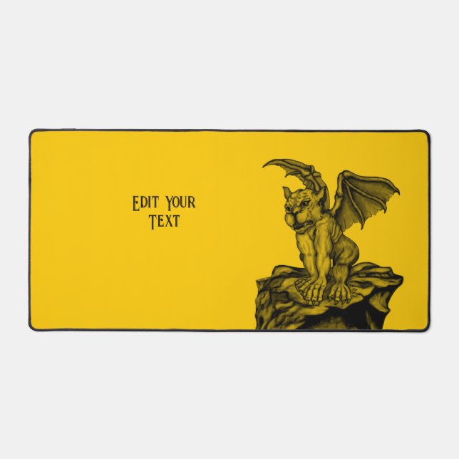 Little Golem Gargoyle Desk Mat (Front)