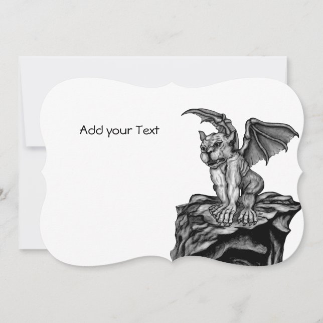 Little Golem Gargoyle Holiday Card (Front)